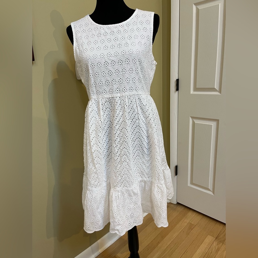 Vineyard Vines, Allamanda, white eyelet dress, size 8